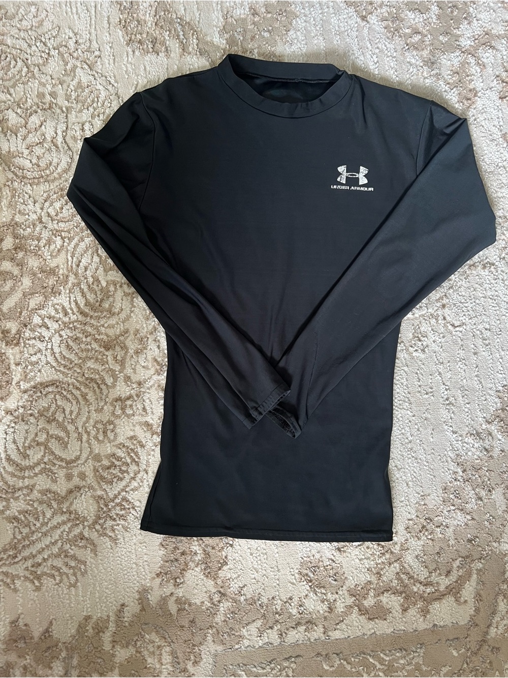 Under Armour Black Long Sleeve Compression Top with Logo